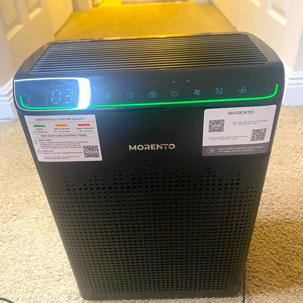 Morento Air Purifier HEPA – Large Unit – Strong Airflow – Works Perfect 🔥